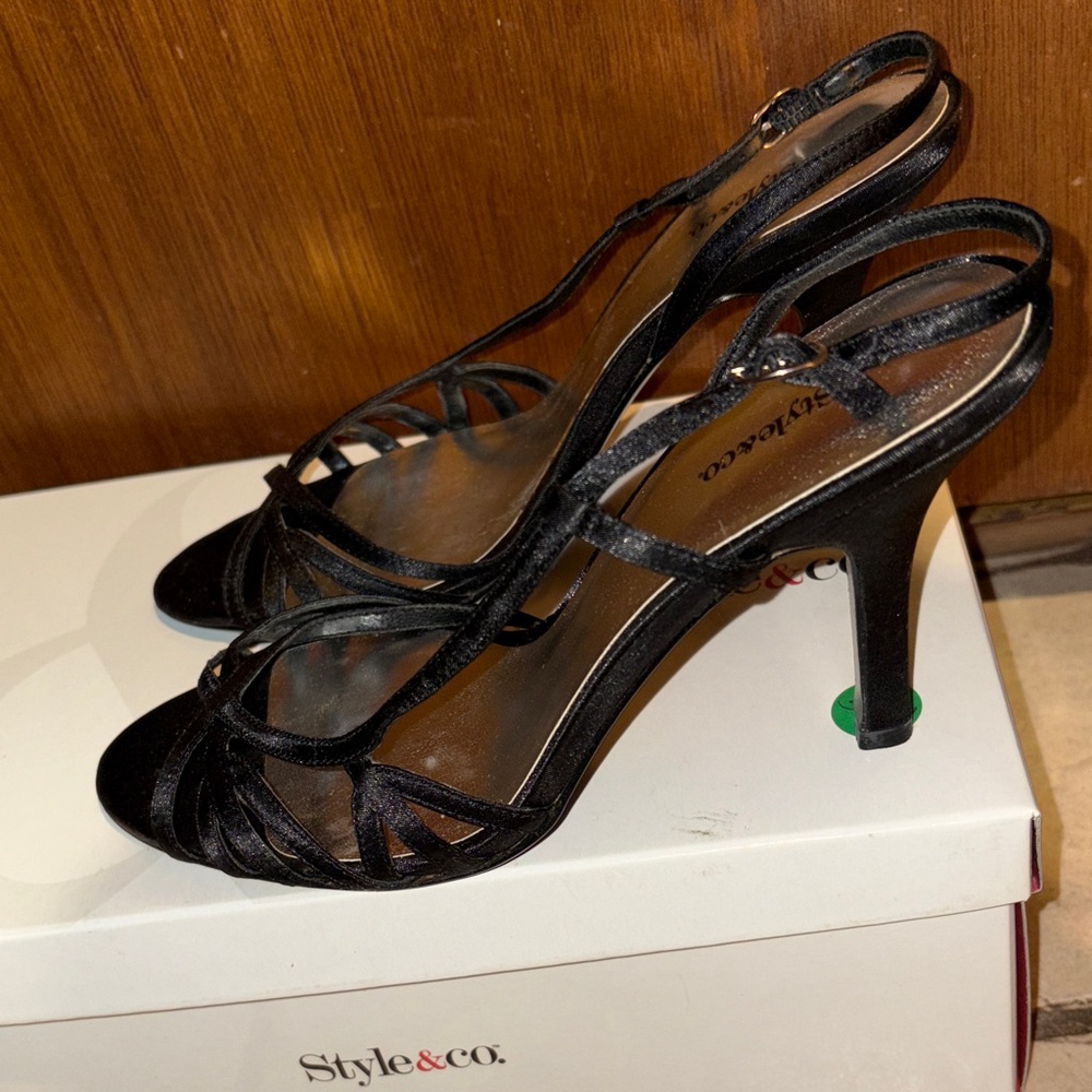 “STYLE & CO”  Black Strappy Heels! ! ✨ACCEPTING OFFERS (don’t be shy)✨!!